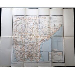 Tourist Road Map Of South-Eastern Region 1964